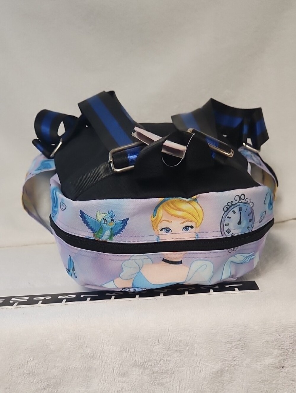 Disney Girls Purple Blue Cinderella Print Kids Backpack - Picture 5 of 6